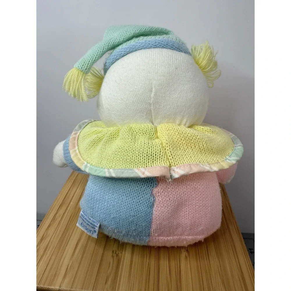 VTG Eden Pastel Clown Plush Knit Baby Color Block‎ 12